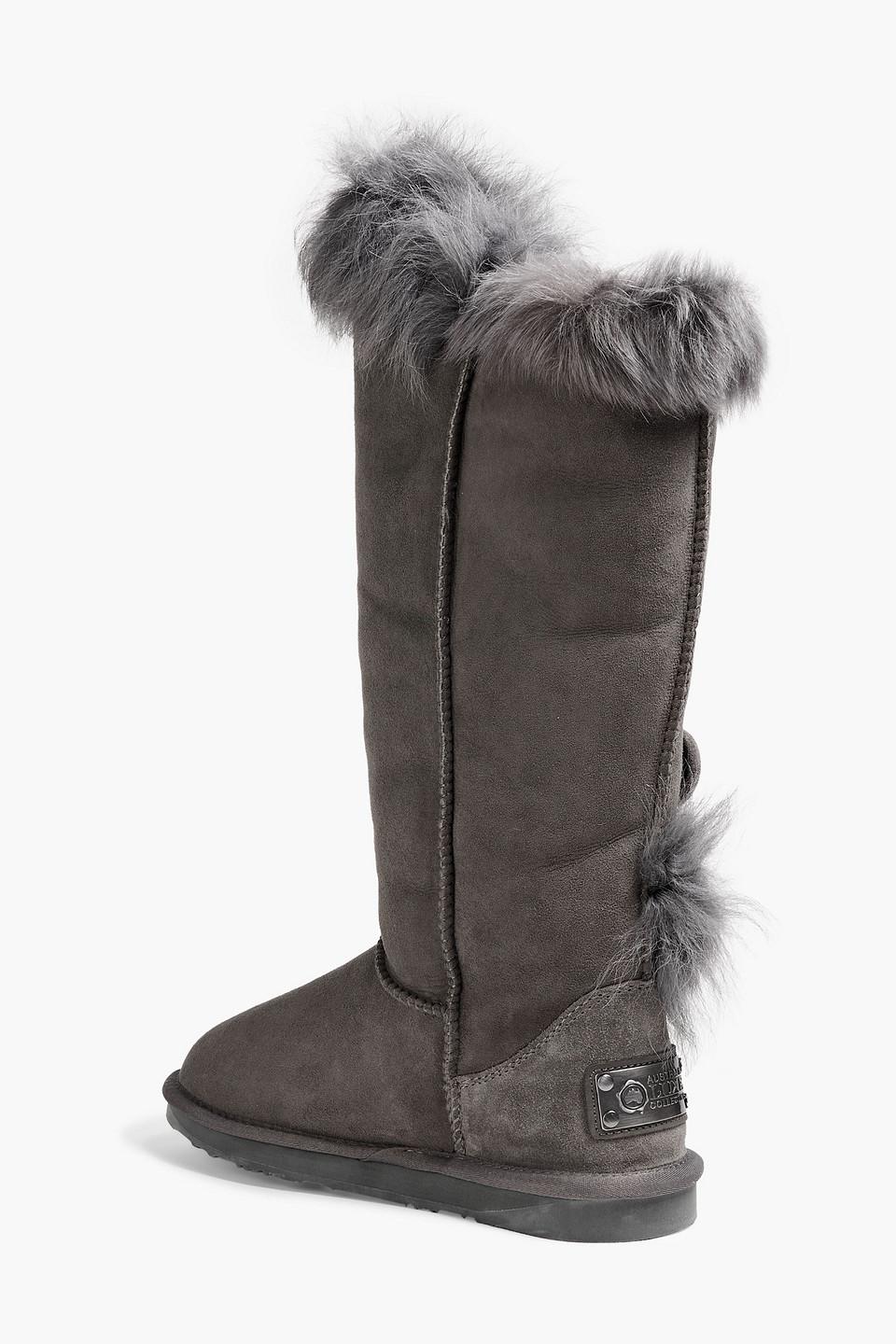 Australia Luxe Nordic Tuscany Shearling Knee Boots in Gray | Lyst