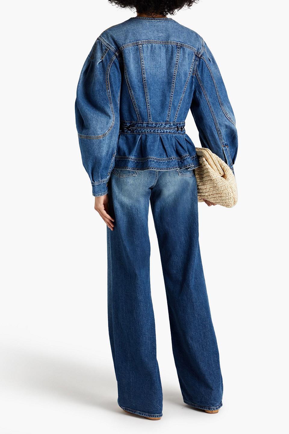 Zimmermann Rhythmic Lace up Denim Jacket in Blue Lyst