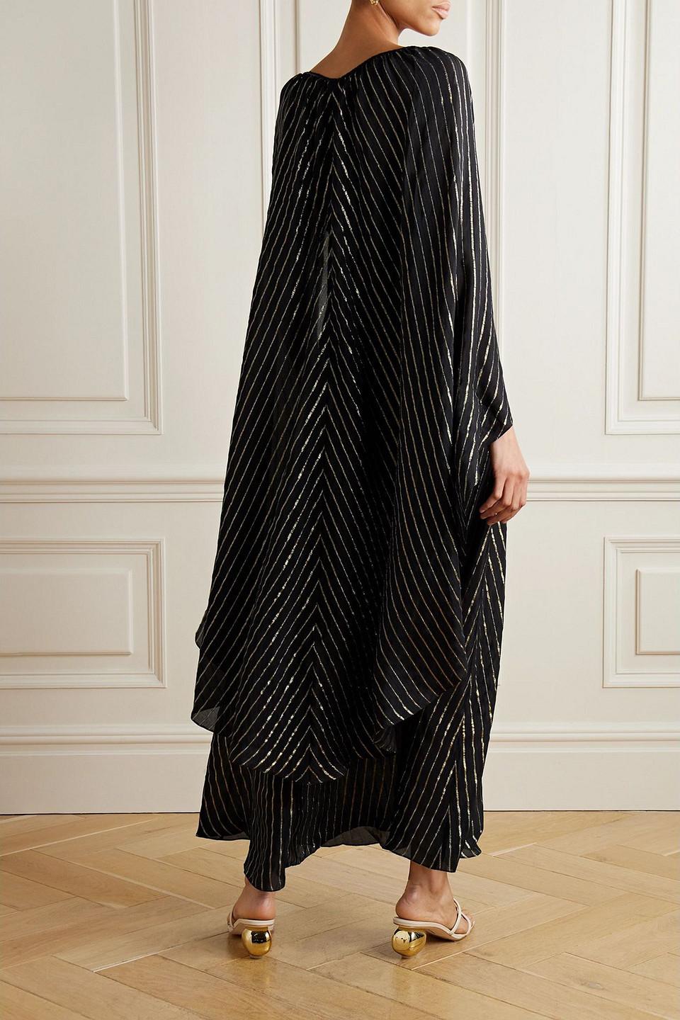 johanna ortiz black pleated dress Johanna Ortiz Fascination Of The East Open-Back Pleated Printed Silk Crepe  De Chine Maxi Dress in White