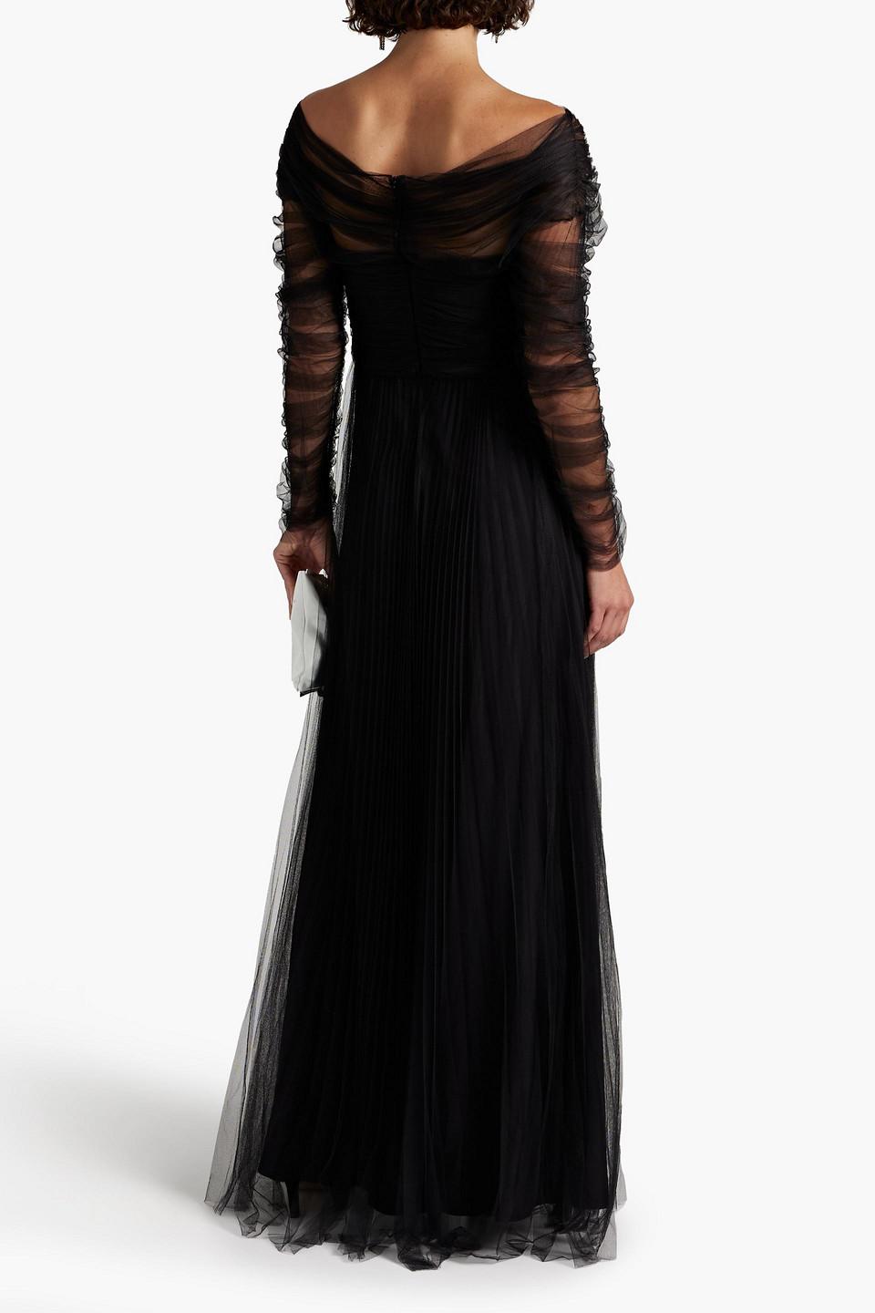 Fabiana Ruched Gown Black | Lyst