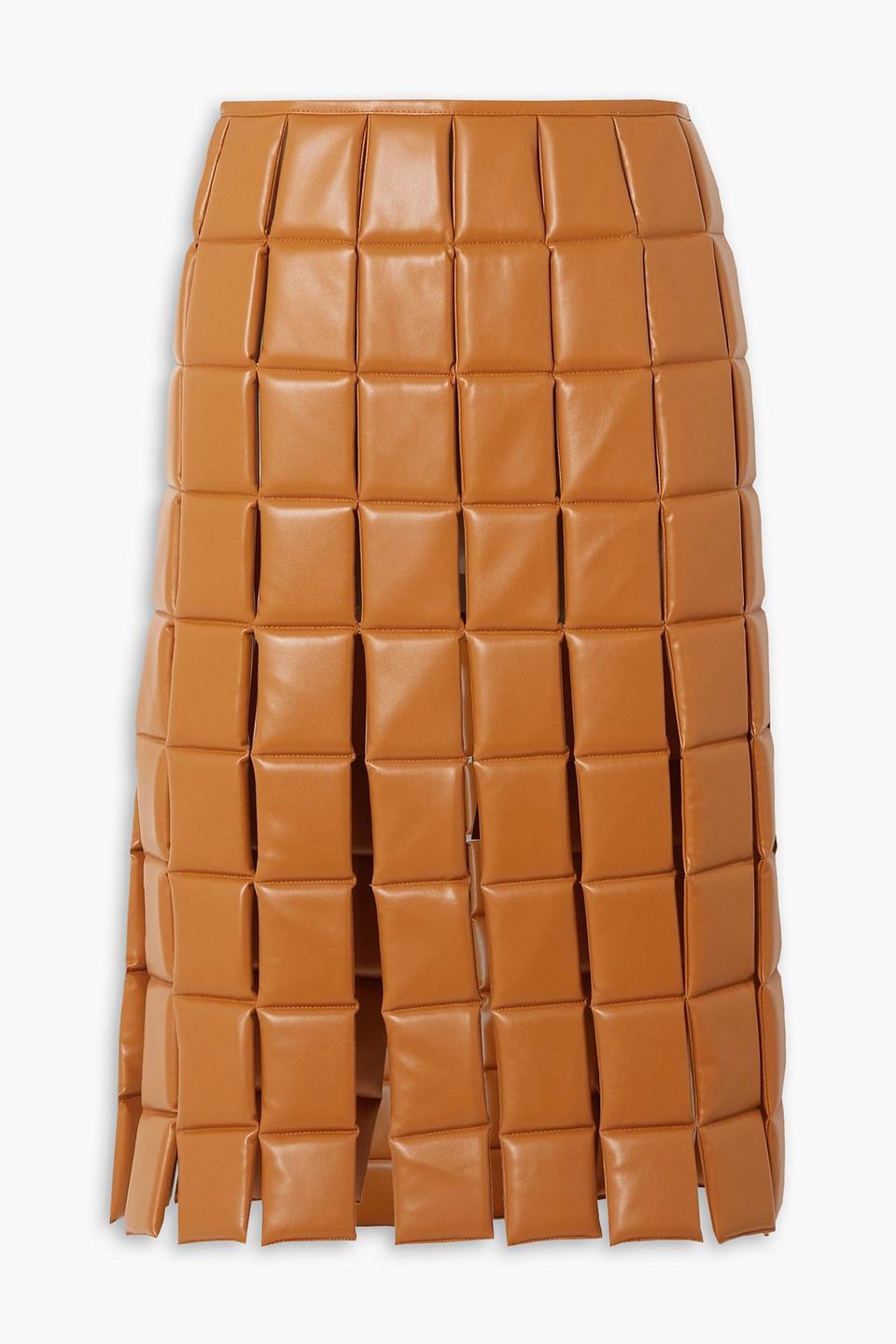 Leather pleated skirt on sale quilt