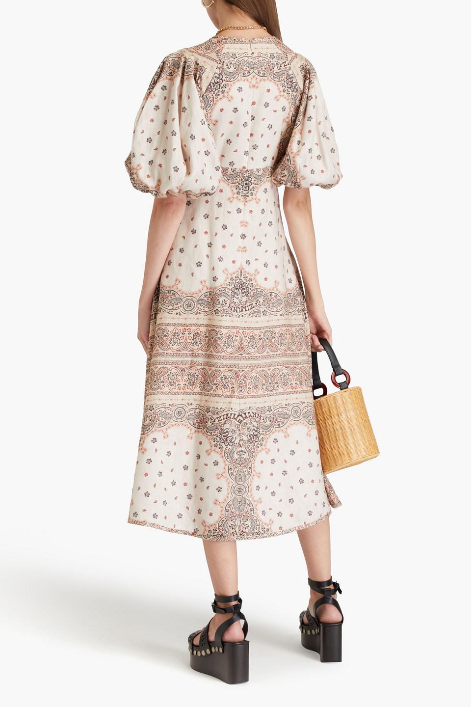 ワンピース ZIMMERMANN PAISLEY PRINT LINEN MIDI DRESS Zimmermann Maxine Paisley Linen Midi-Dress | Saks Fifth Avenue