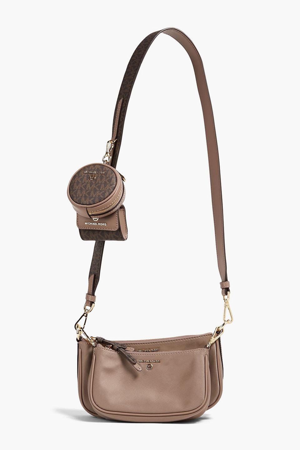 Faux Leather trimmed Shell Shoulder Bag