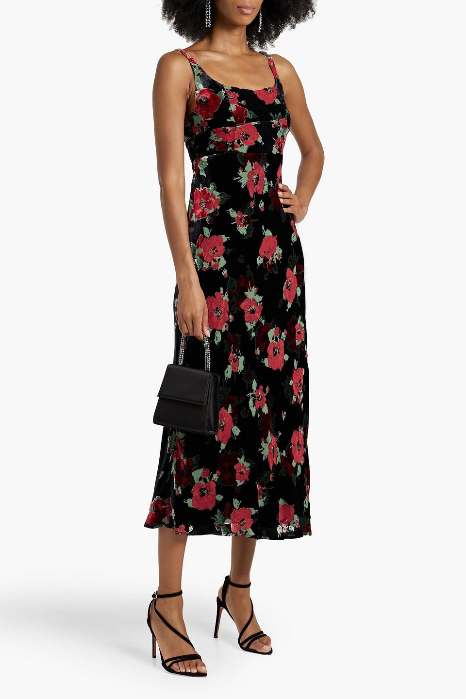 rixo benedict midi dress RIXO Benedict Dress in Daisy Jacquard Cayenne