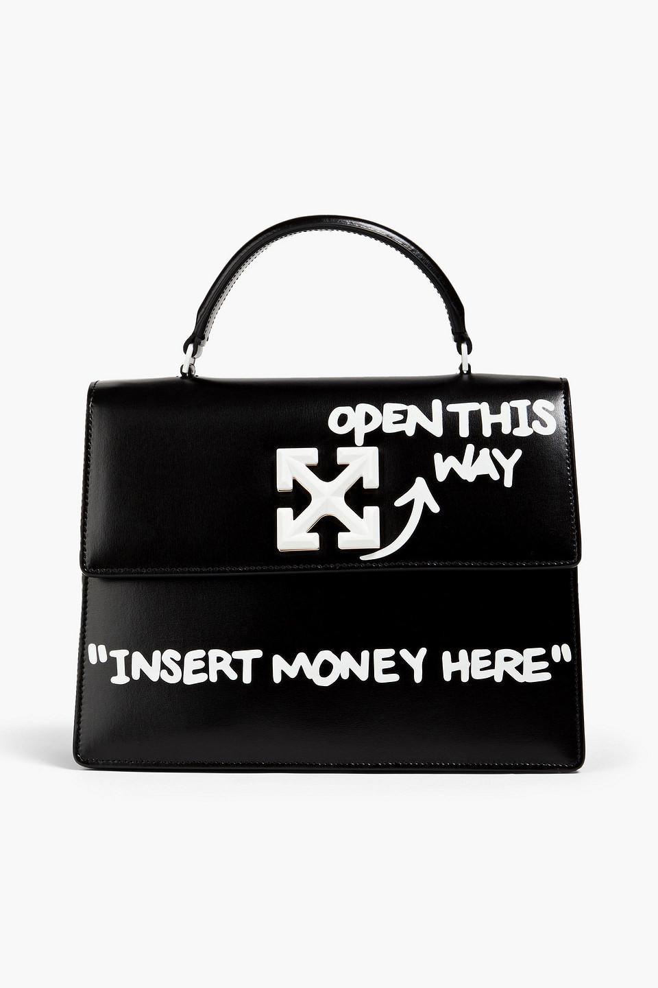 Off-White Jitney 1.4 Leather Tote Bag - Black