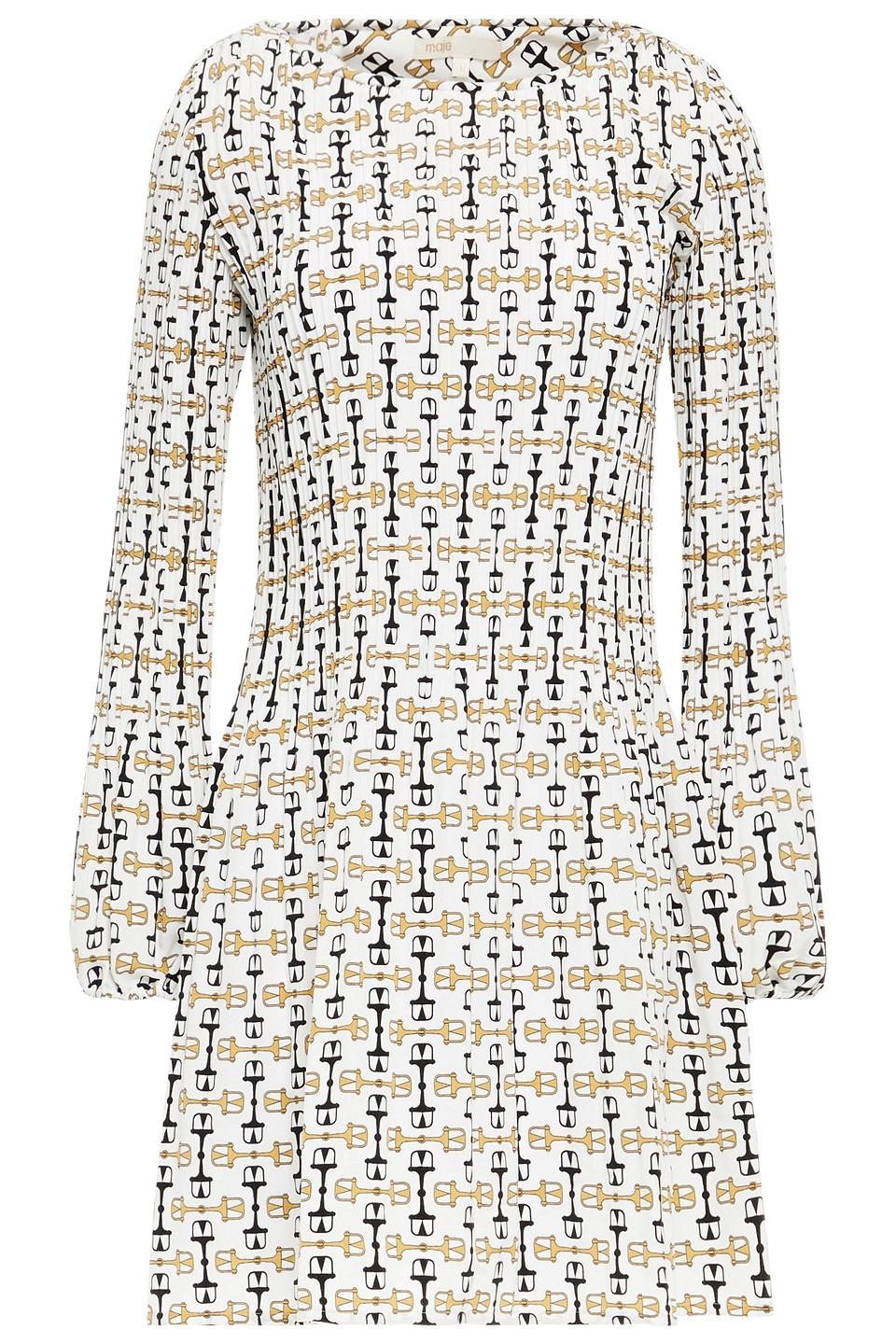 Maje Synthetic Rockina Pleated Printed 