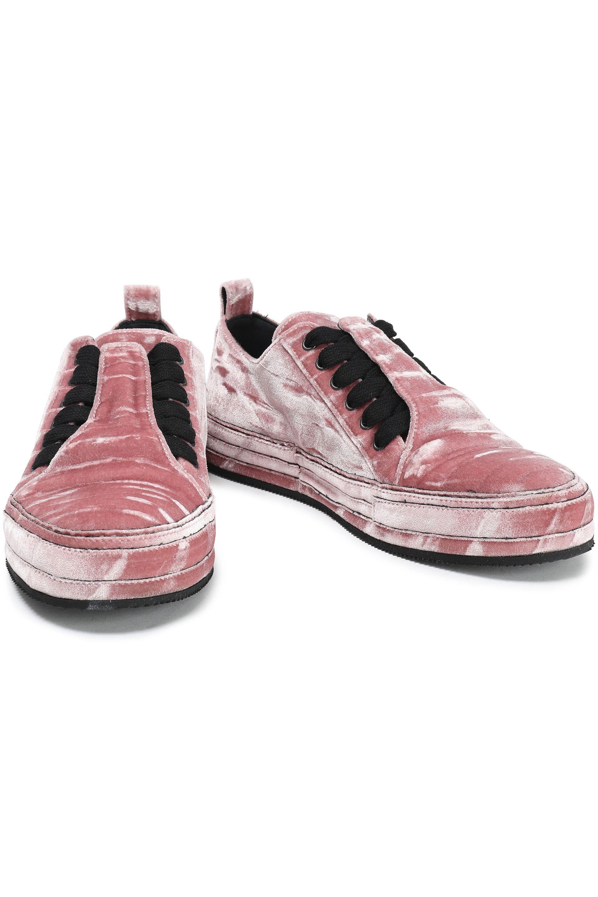 Ann Demeulemeester Crushed Velvet Sneakers Blush In Pink Lyst 