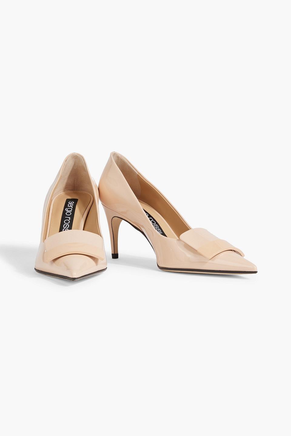 Sergio Rossi patent sling backs - Neutrals