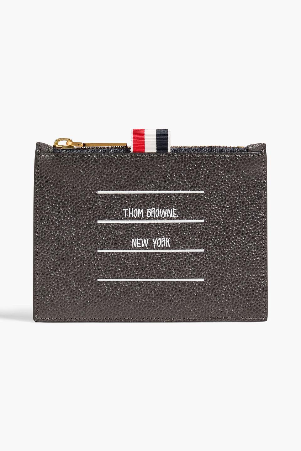コインケース・小銭入れ THOM BROWNE BLACK LEATHER COIN PURSE Thom Browne Pebbled-Leather Coin Purse in Gray for Men | Lyst