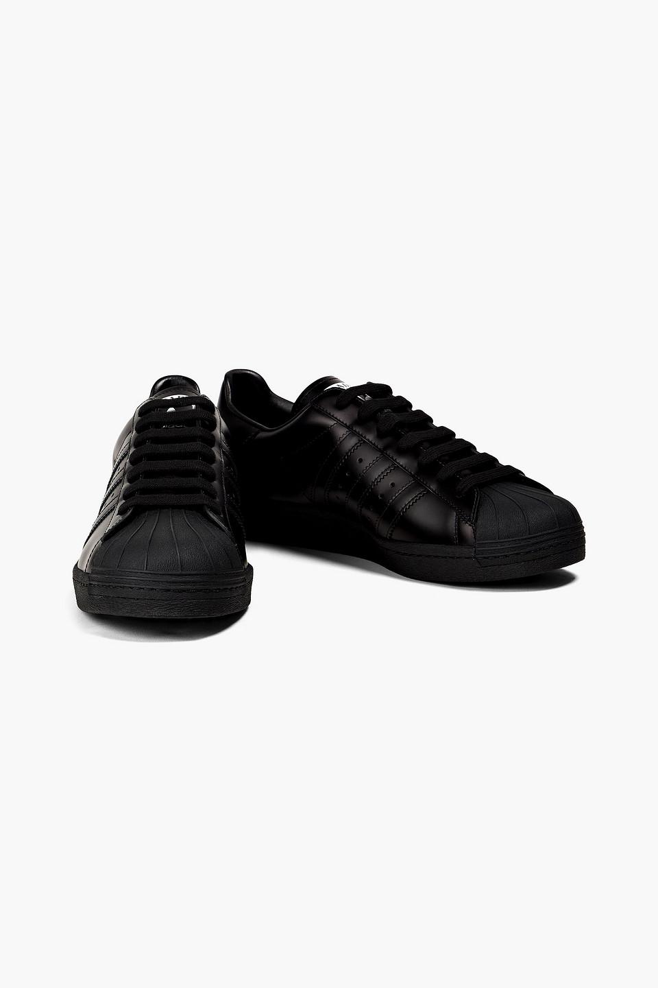 adidas Perforated Leather Sneakers in Black for Men | Lyst