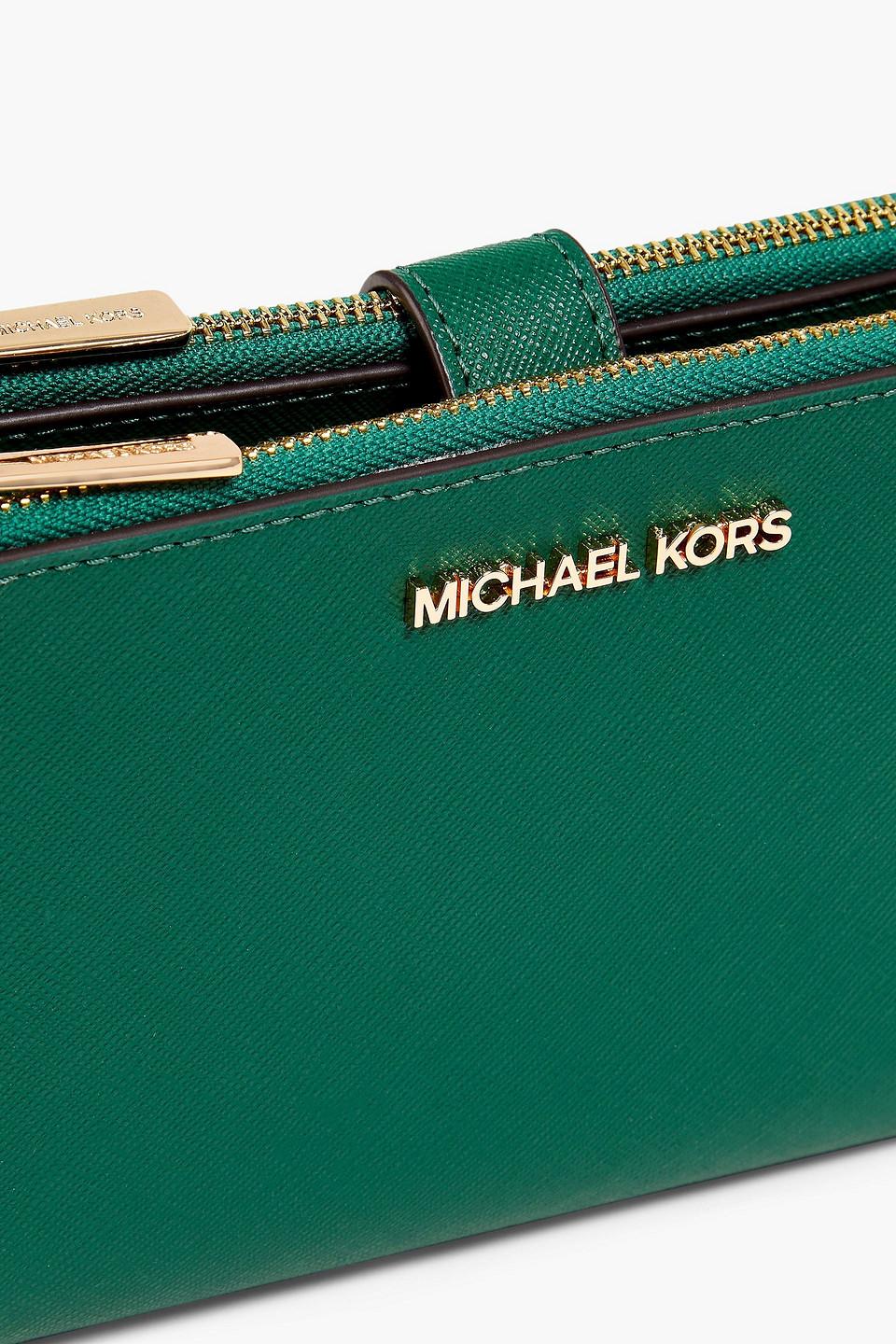MICHAEL Michael Kors Textured leather Continental Wallet in Green Lyst UK