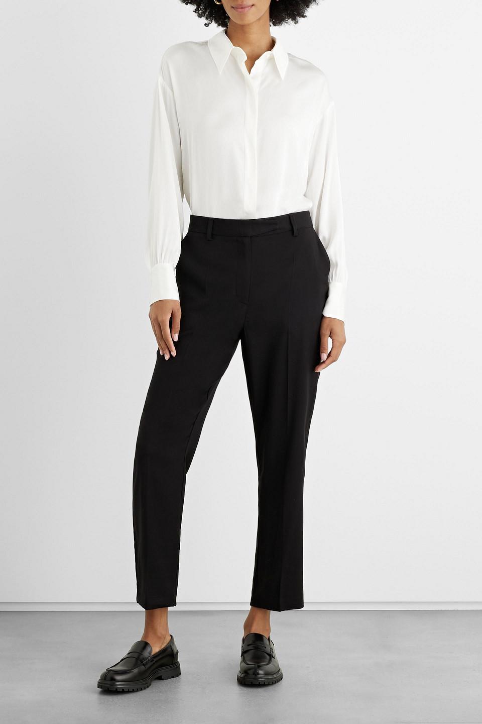 Iris Ink Lucia Cropped Twill Slim leg Pants in Black Lyst UK
