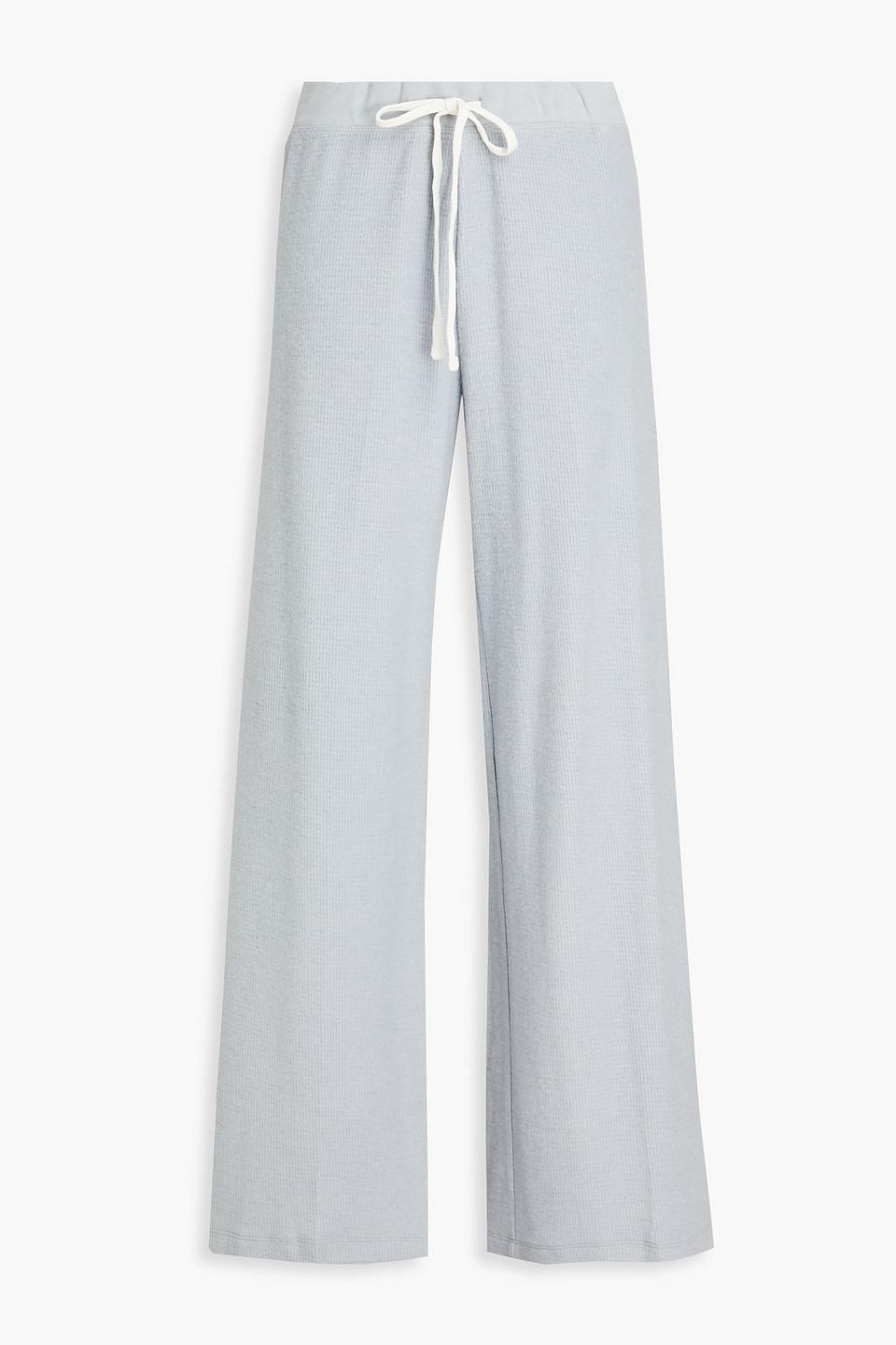 James Perse Brushed Waffle knit Cotton blend Track Pants in White Lyst UK