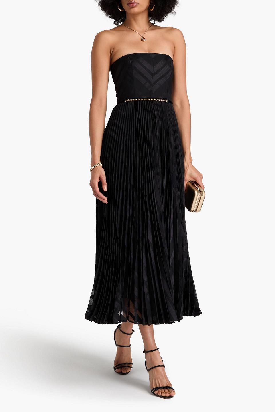 zimmermann black strapless dress Strapless Wrinkled Detail Sleeveless Dress