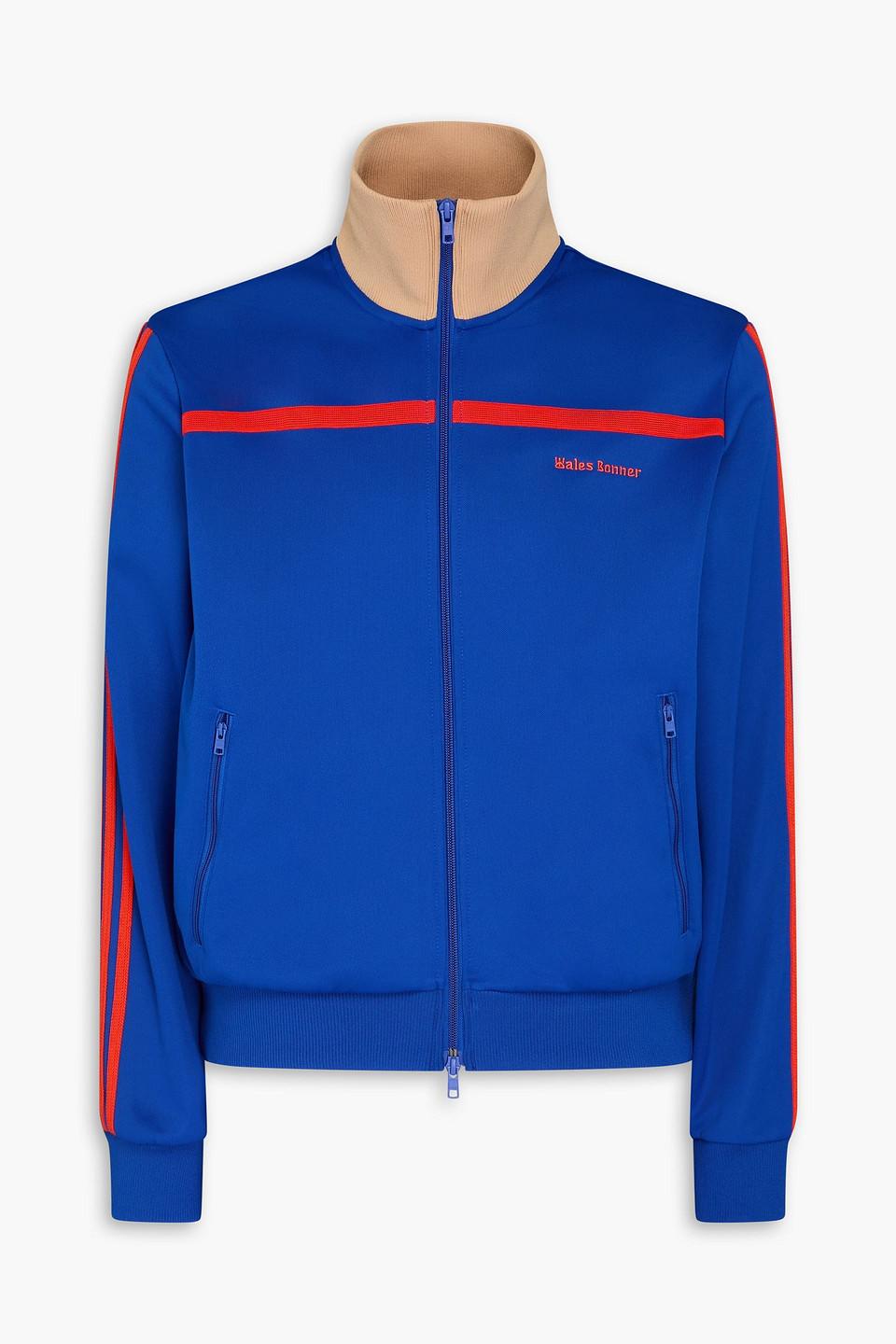 adidas Originals Embroidered Color block Jersey Zip up Track Jacket in Blue for Men Lyst UK