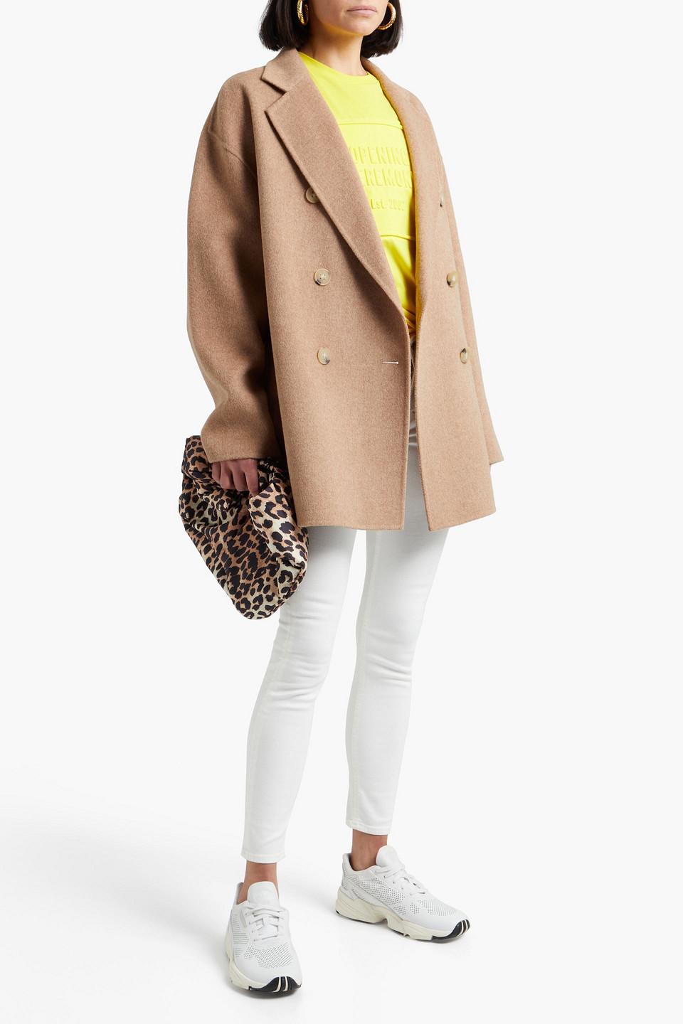 Acne Studios Oversized Double-breasted Wool-felt Coat in Natural | Lyst