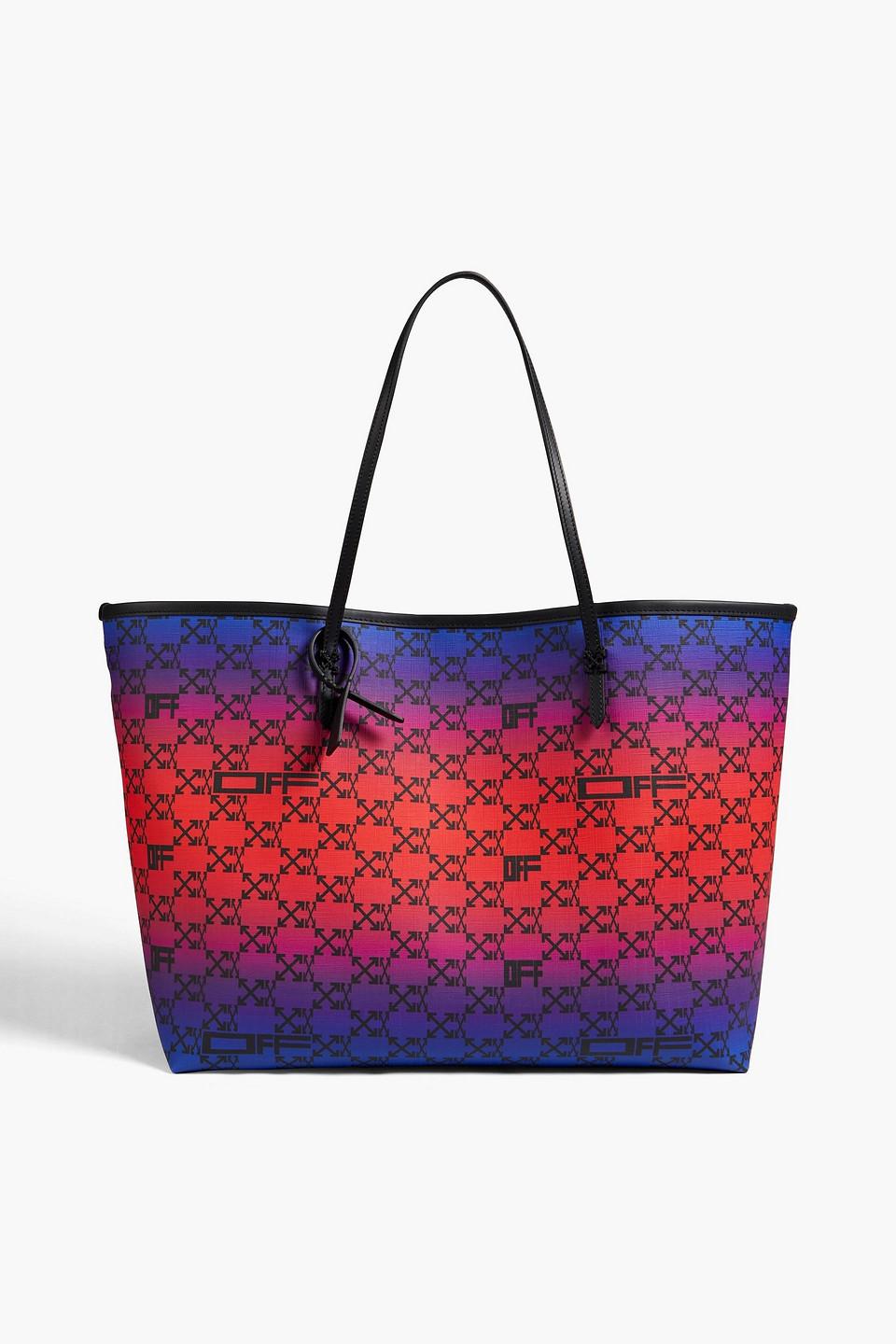 Day-Off 33 leather-trimmed printed PVC tote