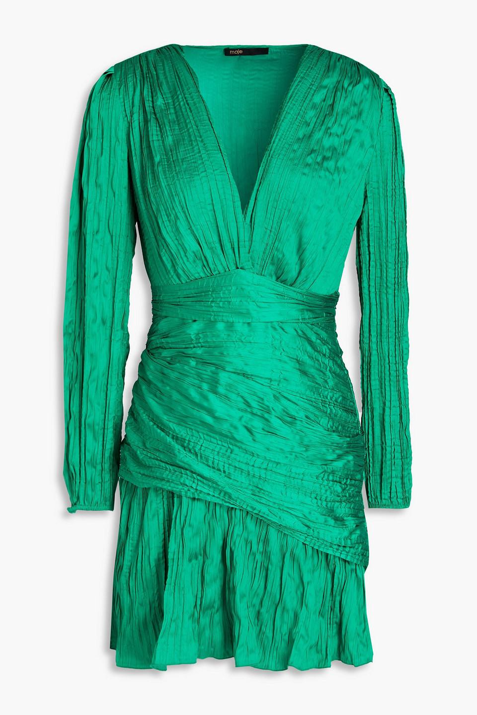 maje green velvet dress Baltic Born Womens Meghan Velvet Wrap Maxi Dress | Deep Green main image 0