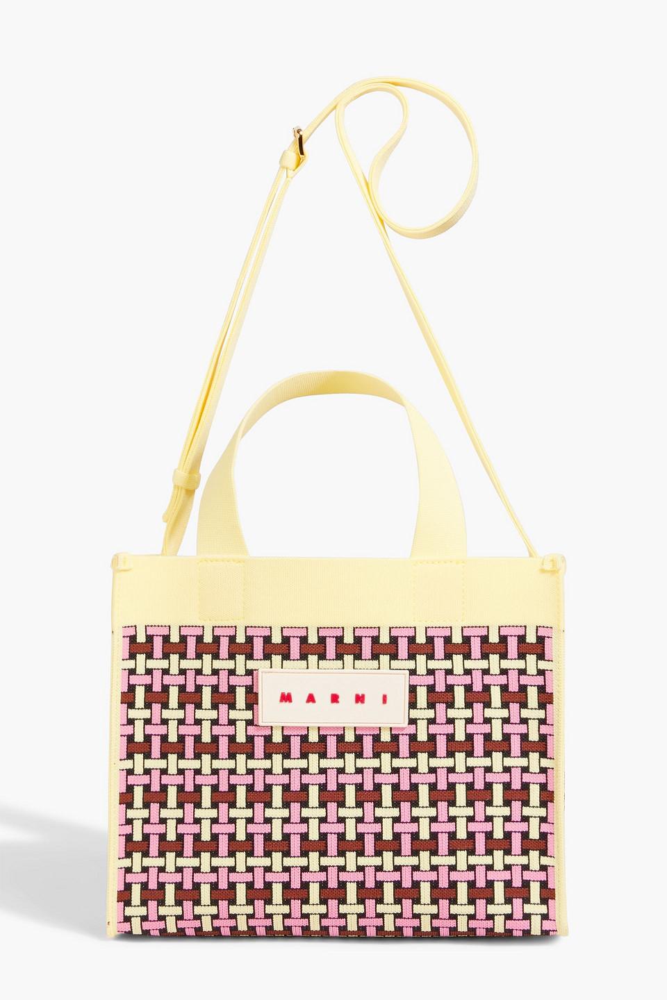 ★MARNI★ Small Shopping Knit Jacquard Tote Bag Multicolor S Marni Jacquard Tote Bag | Yellow | FARFETCH JO