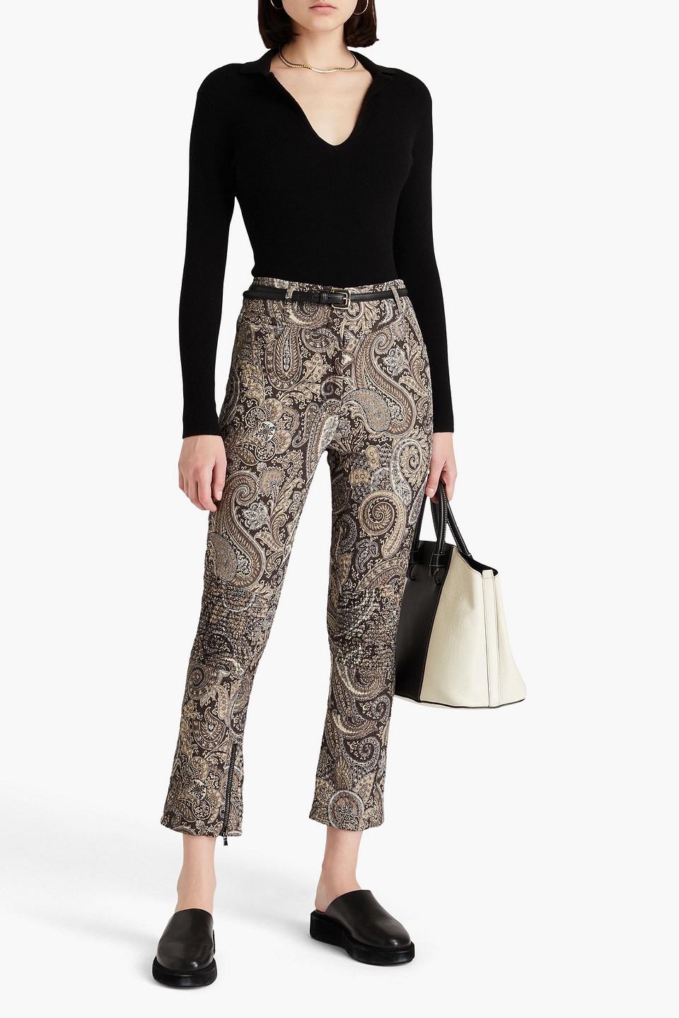 Paisley print shop flare pants