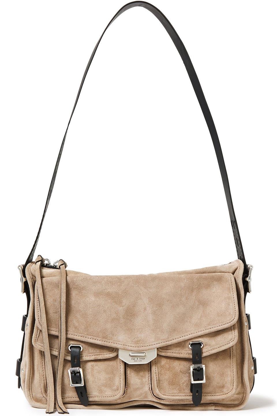 Rag & Bone Field 2.0 Lizard Embossed Suede & Leather Messenger Bag in Camel Lizard Suede