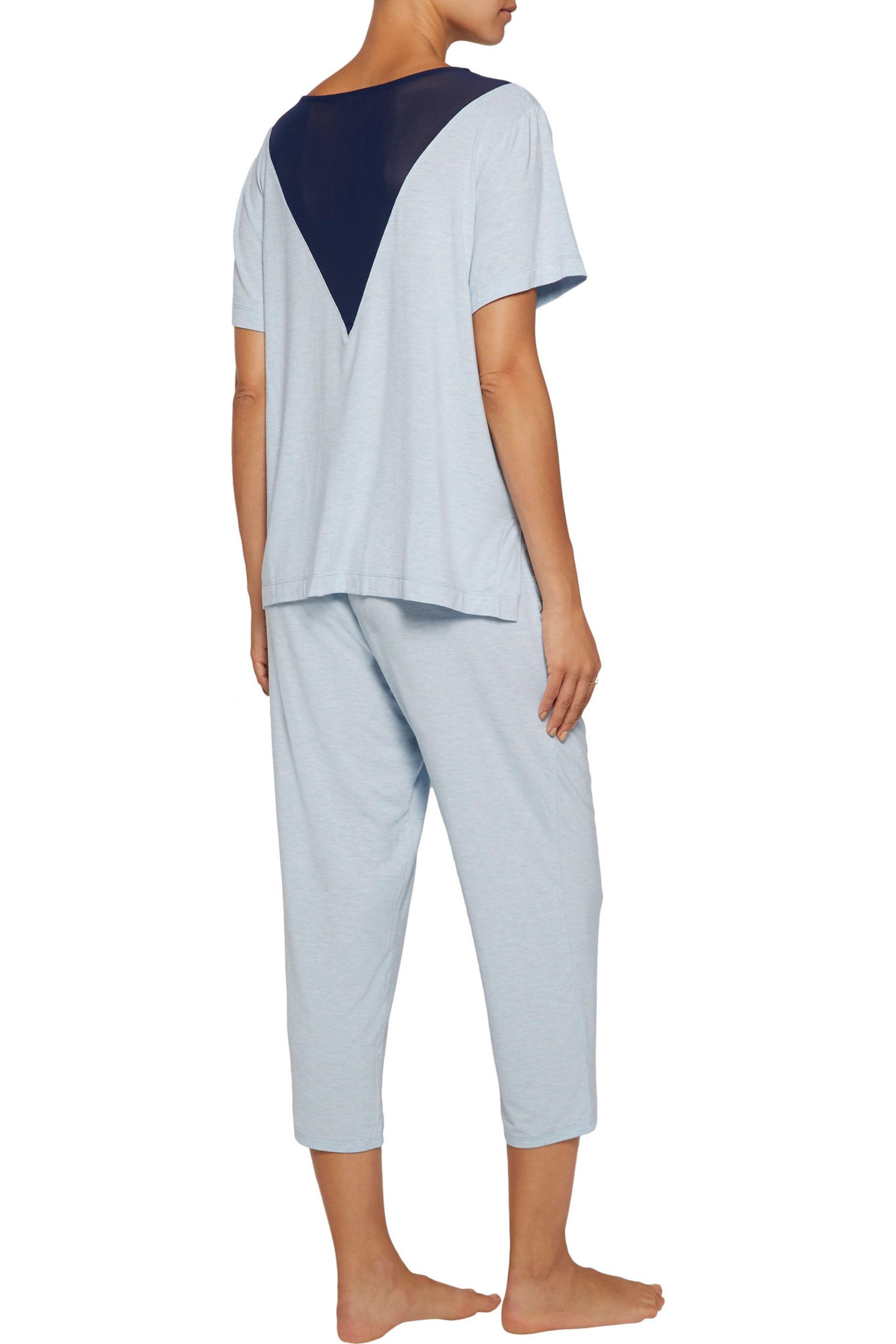 DKNY Synthetic Capri Cropped Printed Stretchmodal Pajama Pants Light