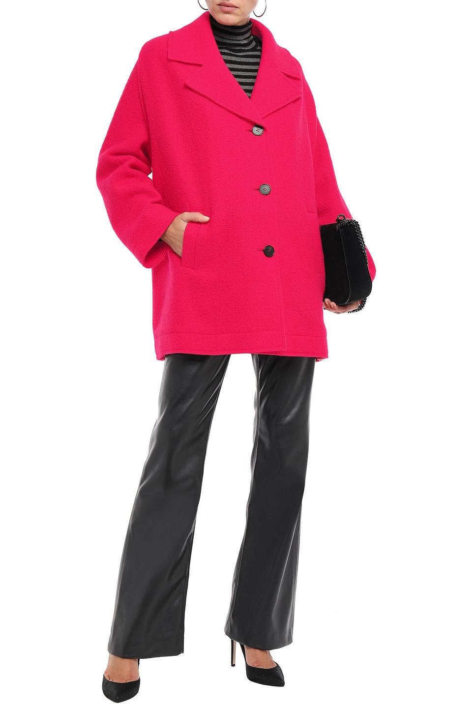 pink boiled wool coat