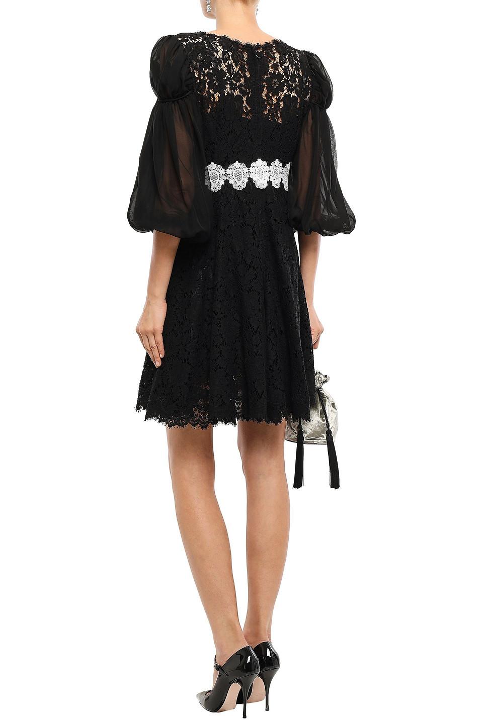 DOLCE & GABBANA Cotton-blend corded lace dress