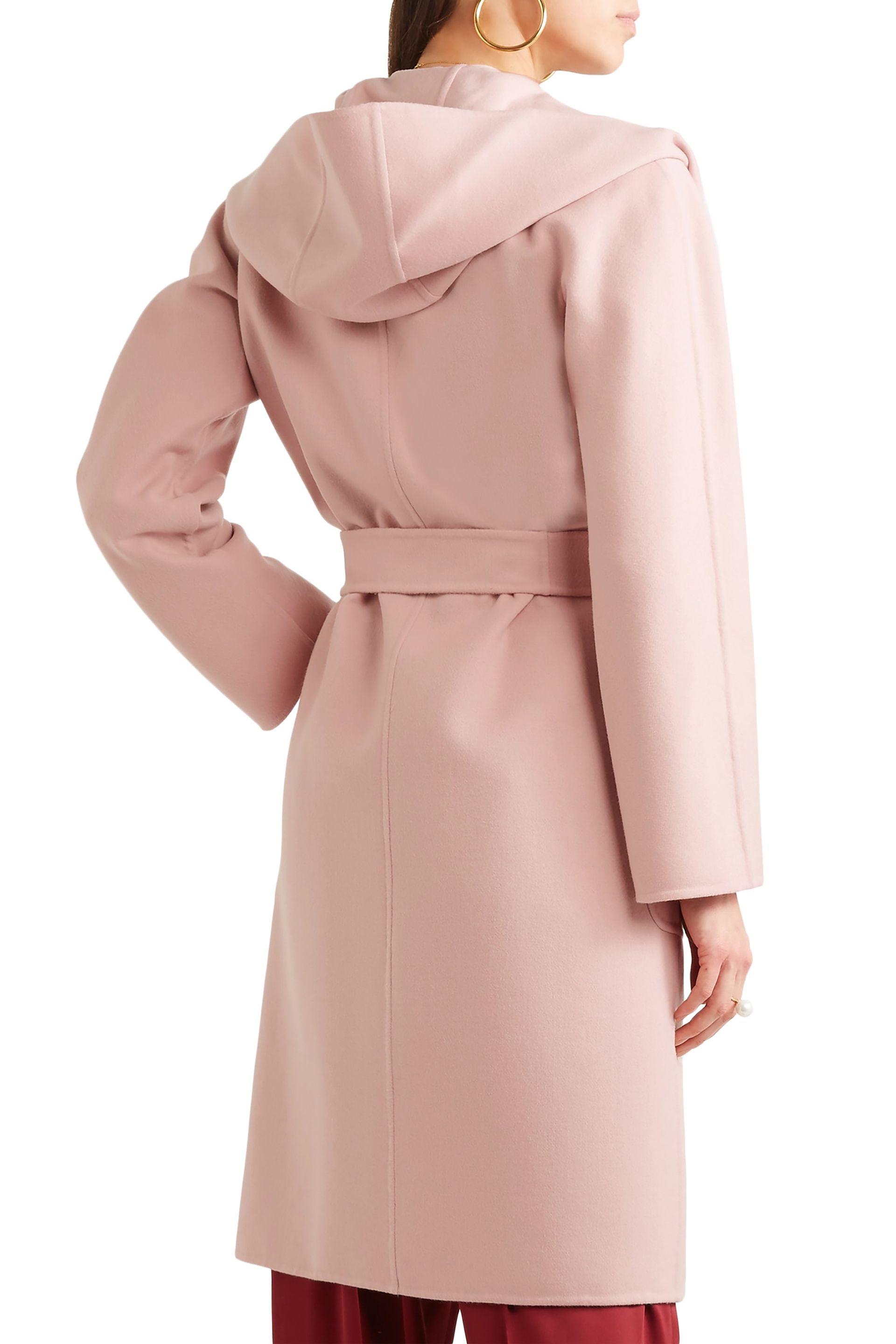 Max Mara Mozart Wool And Cashmere-blend Hooded Coat Pastel Pink | Lyst