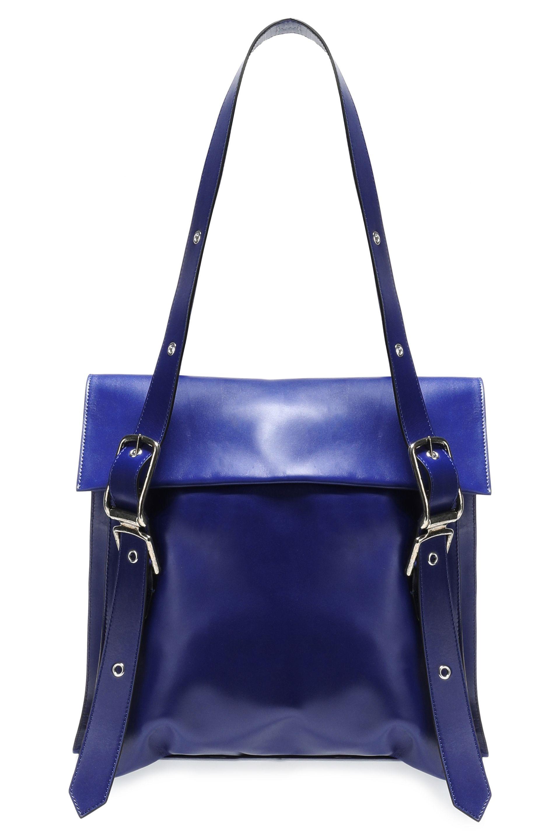 royal blue leather tote bag