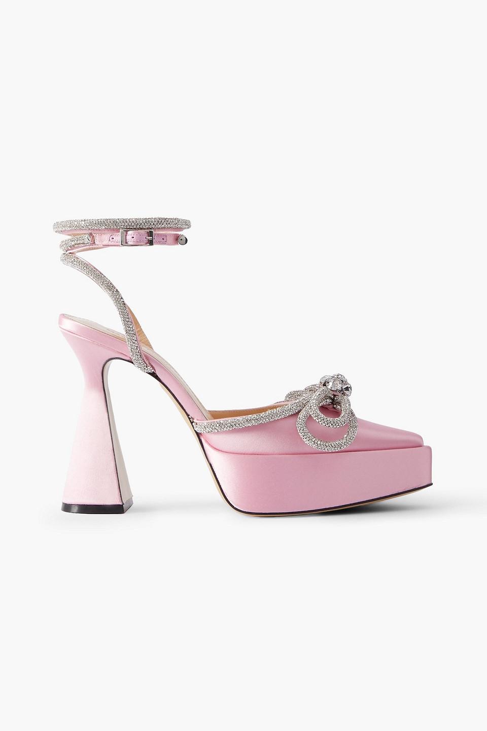 Pink heels with bow discount