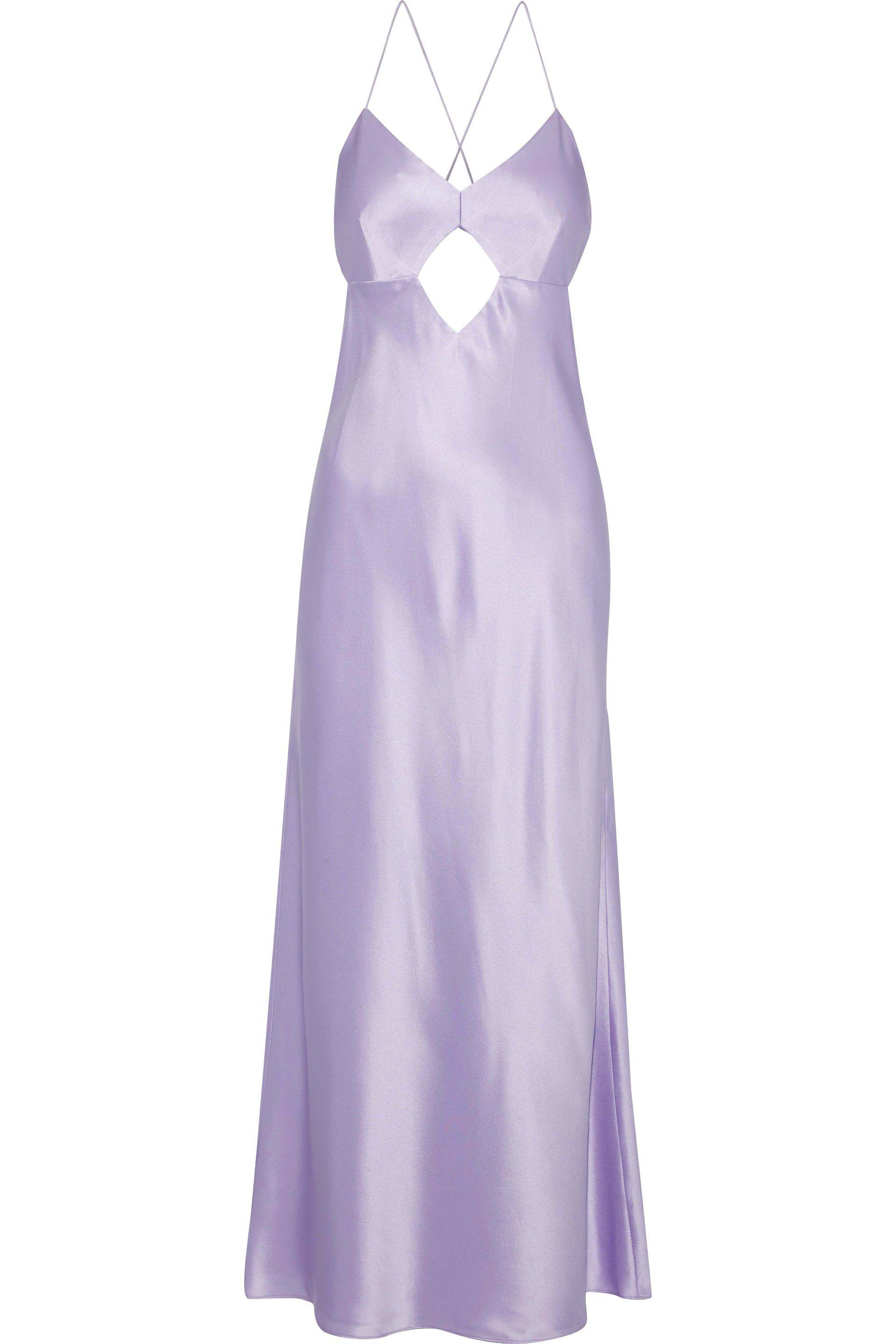 michelle mason purple silk dress
