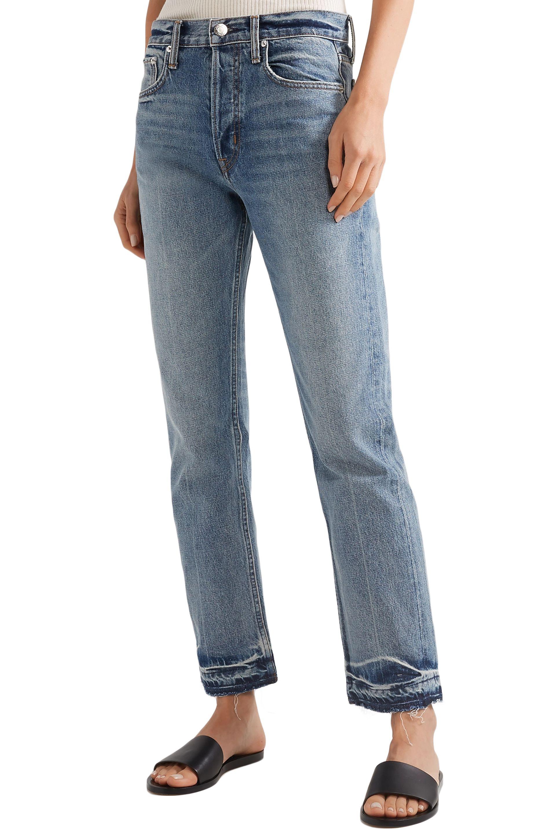 Helmut Lang Faded High-rise Straight-leg Jeans Mid Denim in Blue - Lyst
