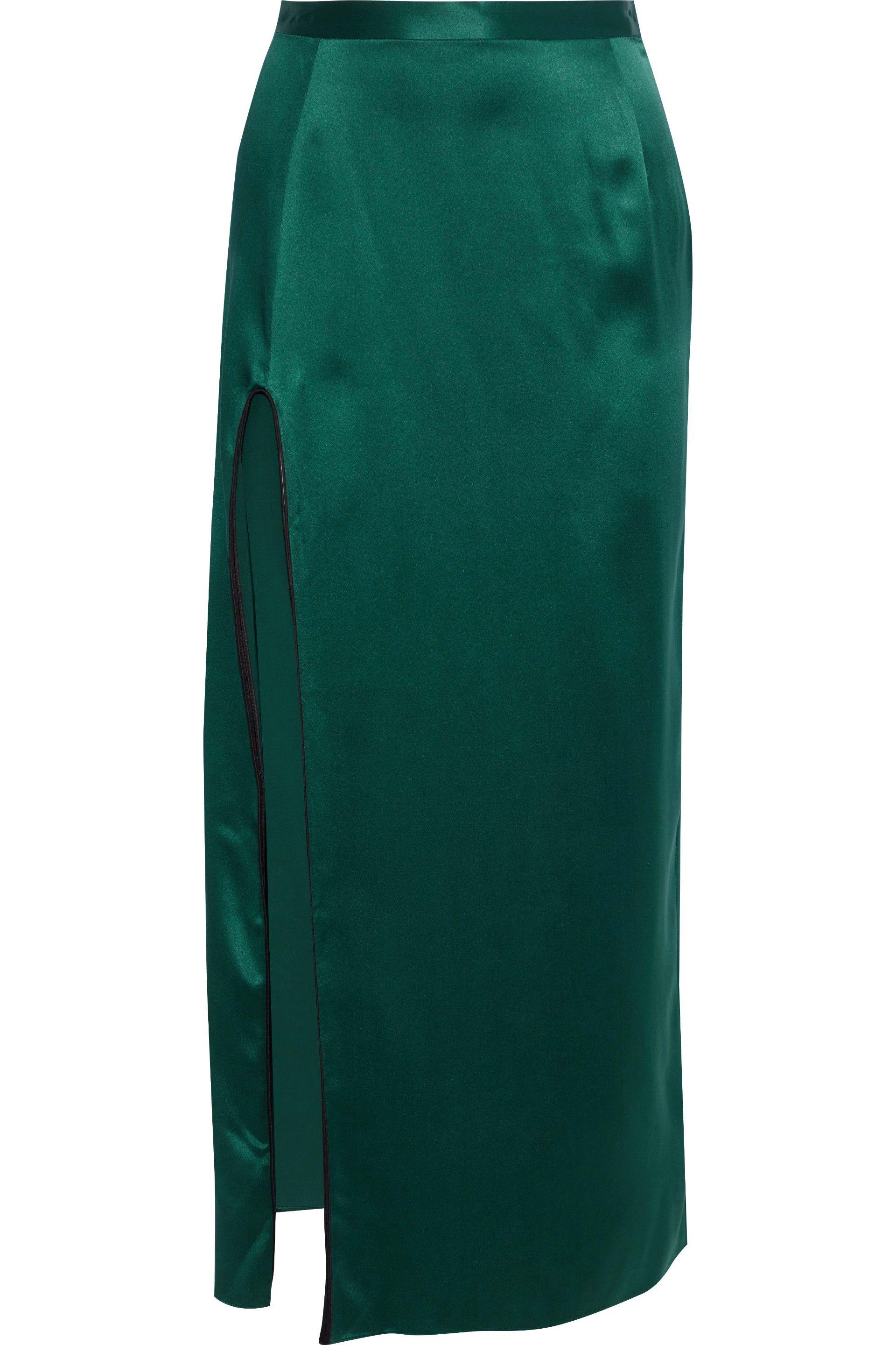 Satin maxi skirt clearance with centre front split