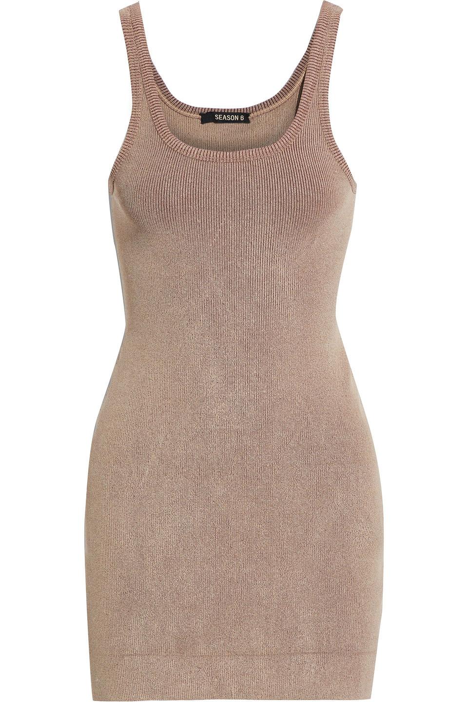 Yeezy Faded Ribbed-knit Mini Dress in ...