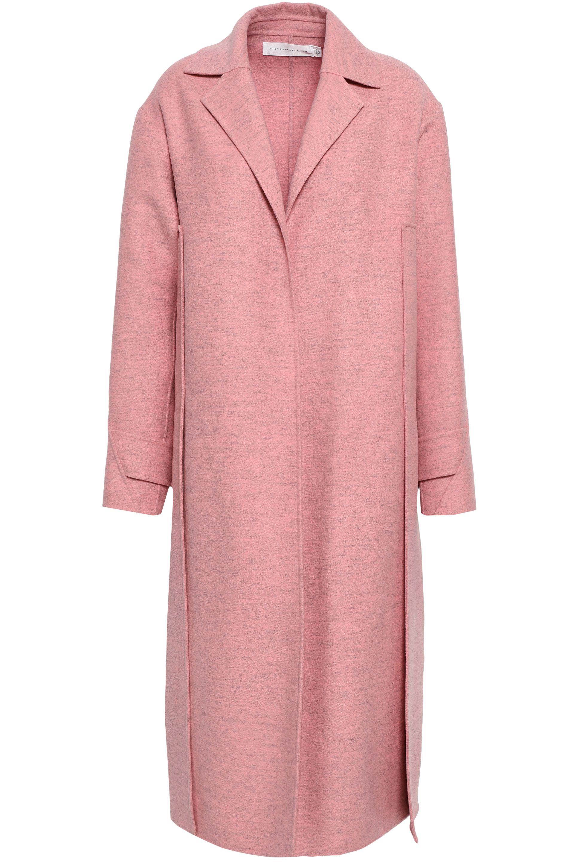 Download Victoria Beckham Mélange Brushed-wool Coat Baby Pink ...