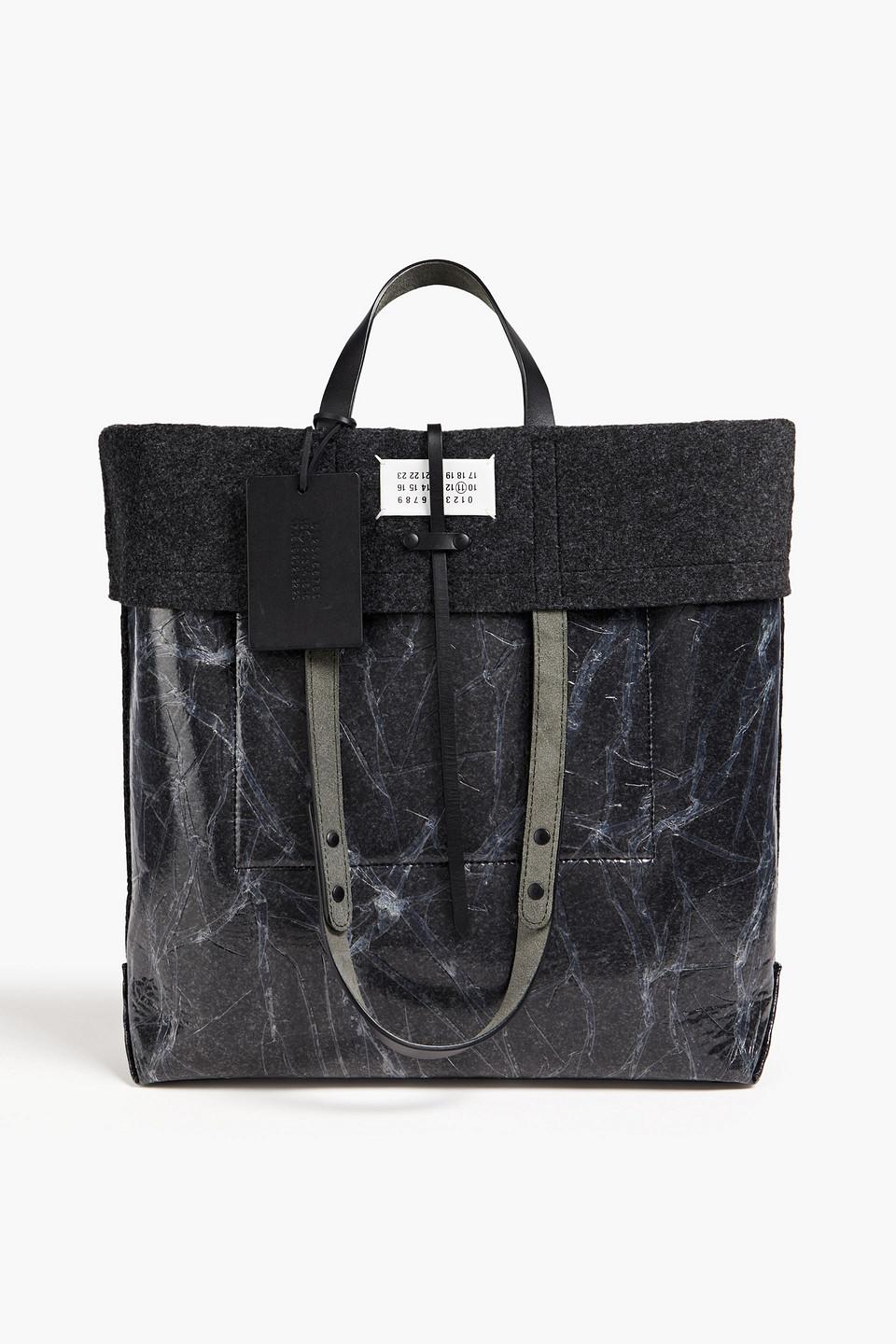 Maison Margiela Crinkled Pvc And Felt Tote in Black for Men | Lyst UK