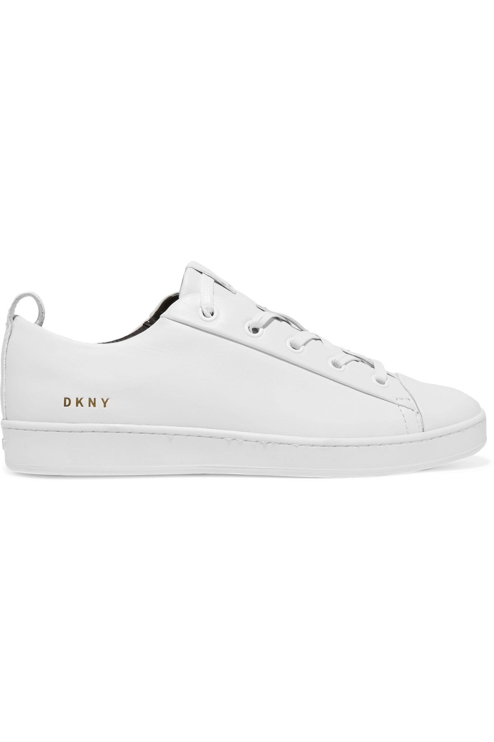 dkny white leather sneakers