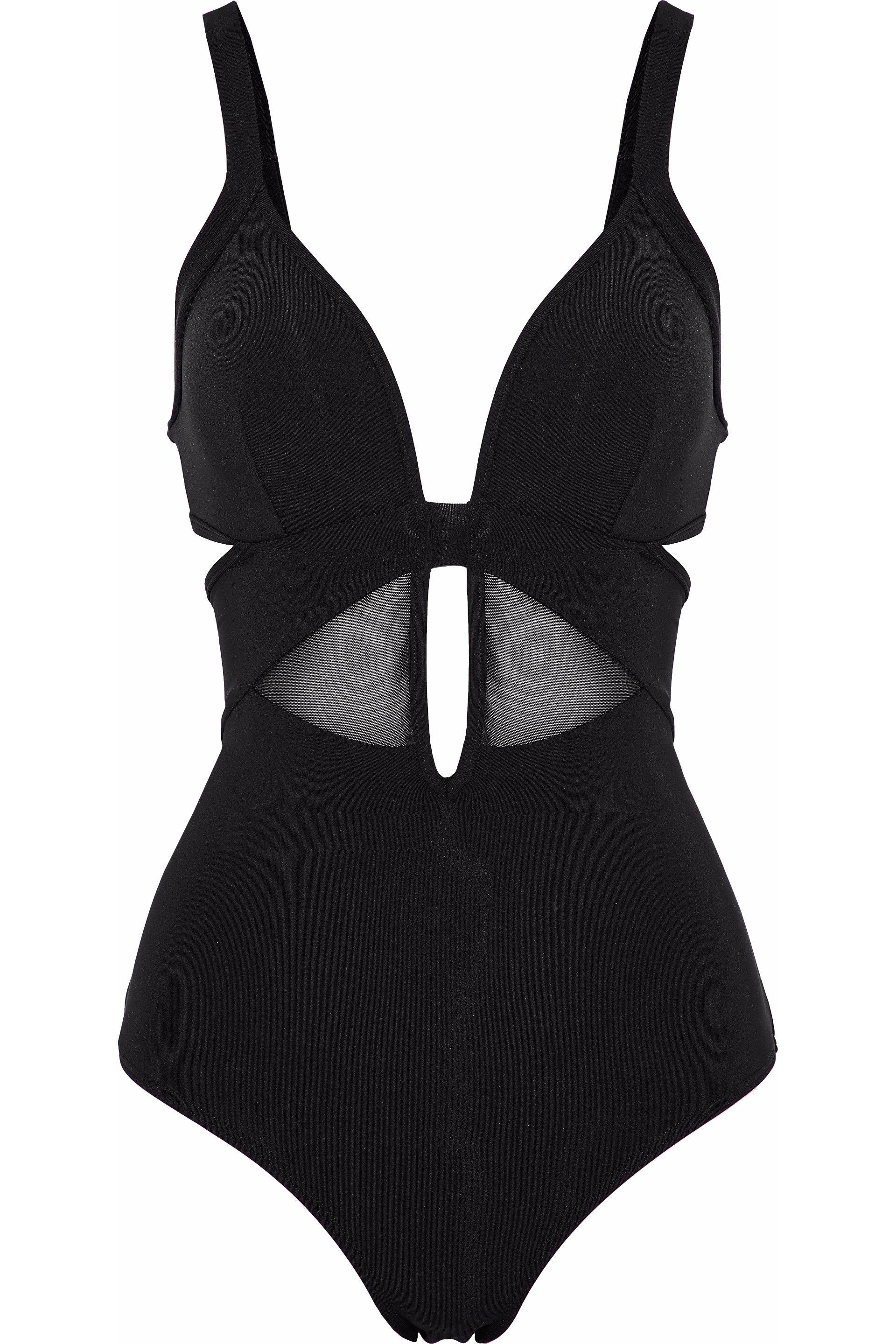 Jets by Jessika Allen Meshpaneled Cutout Swimsuit in Black Lyst