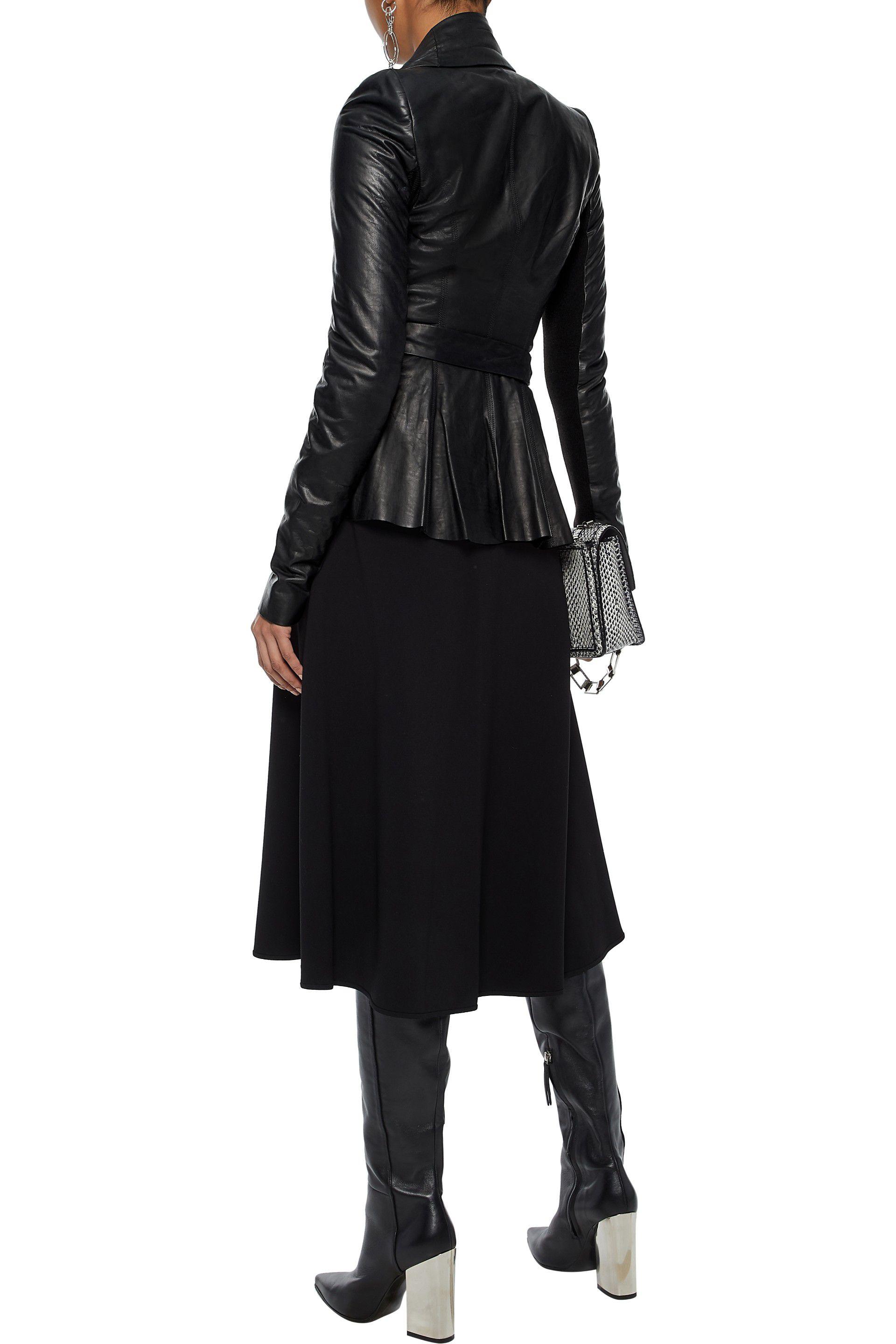 pleated leather jacket