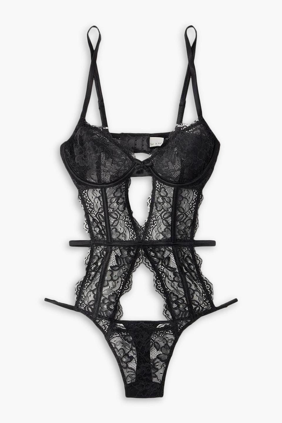 Fleur du Mal Naomi Silk-blend Satin-trimmed Cutout Stretch