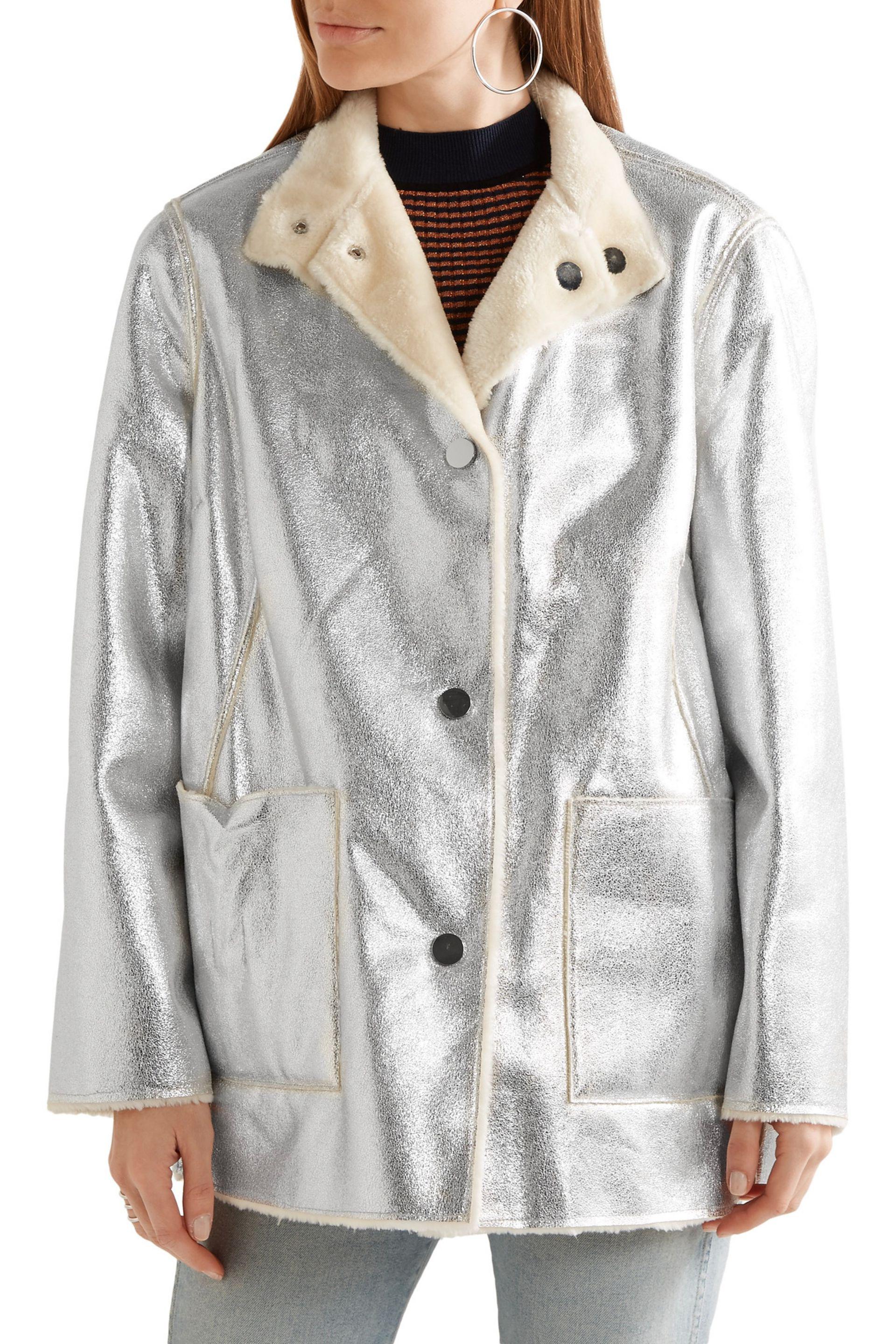 silver shearling jacket