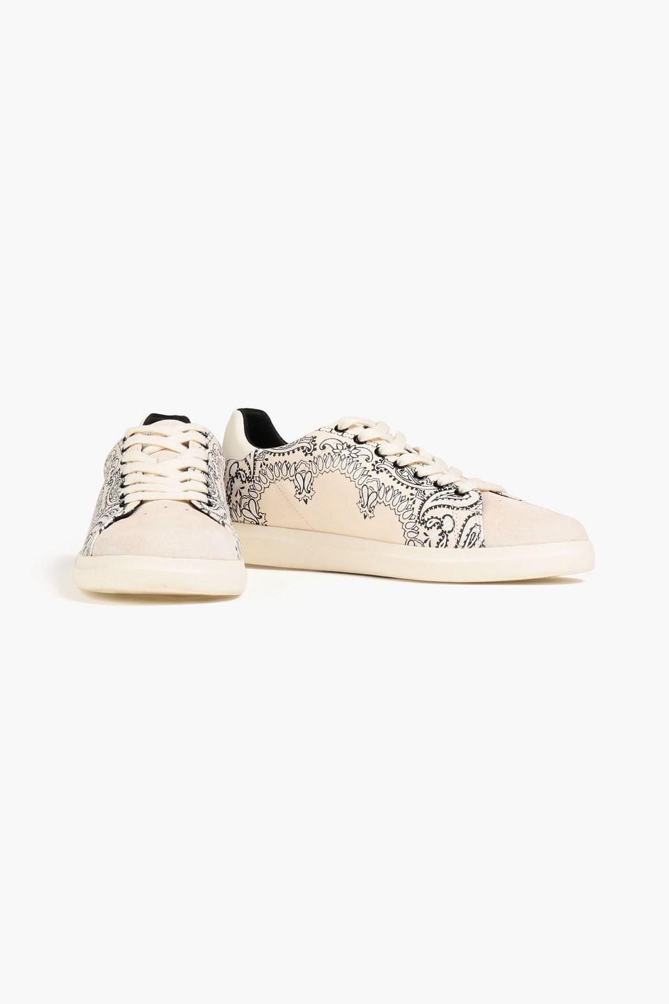 Tory Burch Howell Paisley-print Canvas And Suede Sneakers in White | Lyst UK