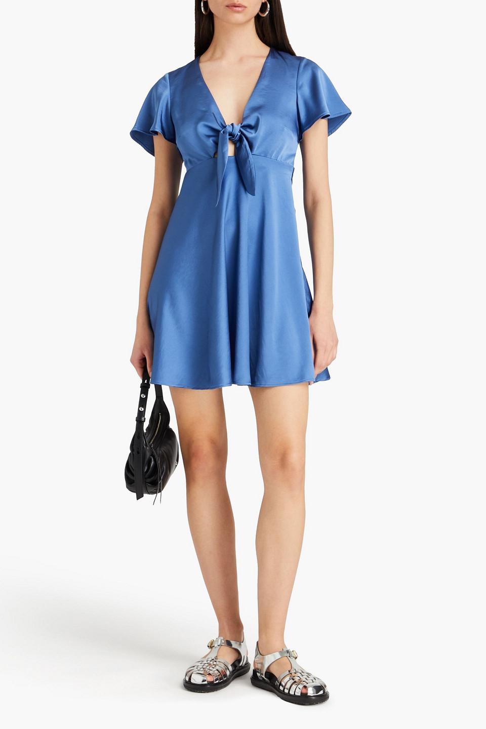 Claudie Pierlot Knotted Crepe-satin Mini Dress in Blue | Lyst Canada