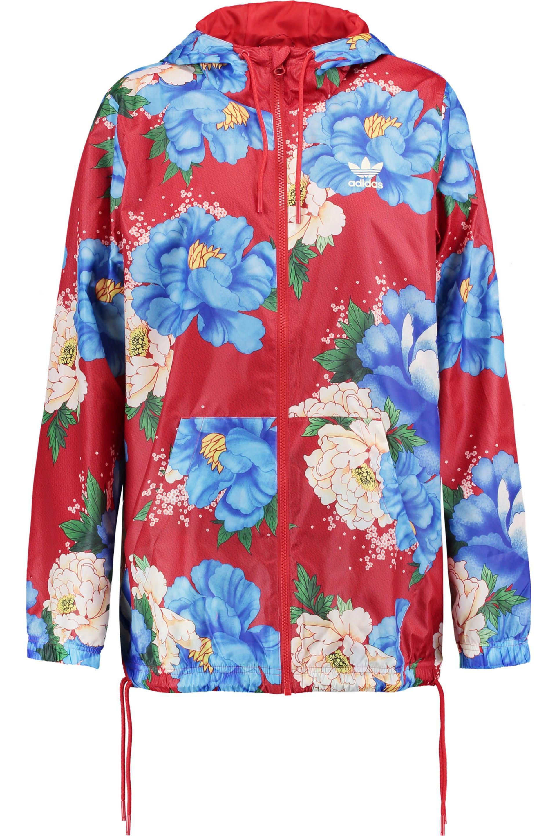 adidas red floral jacket