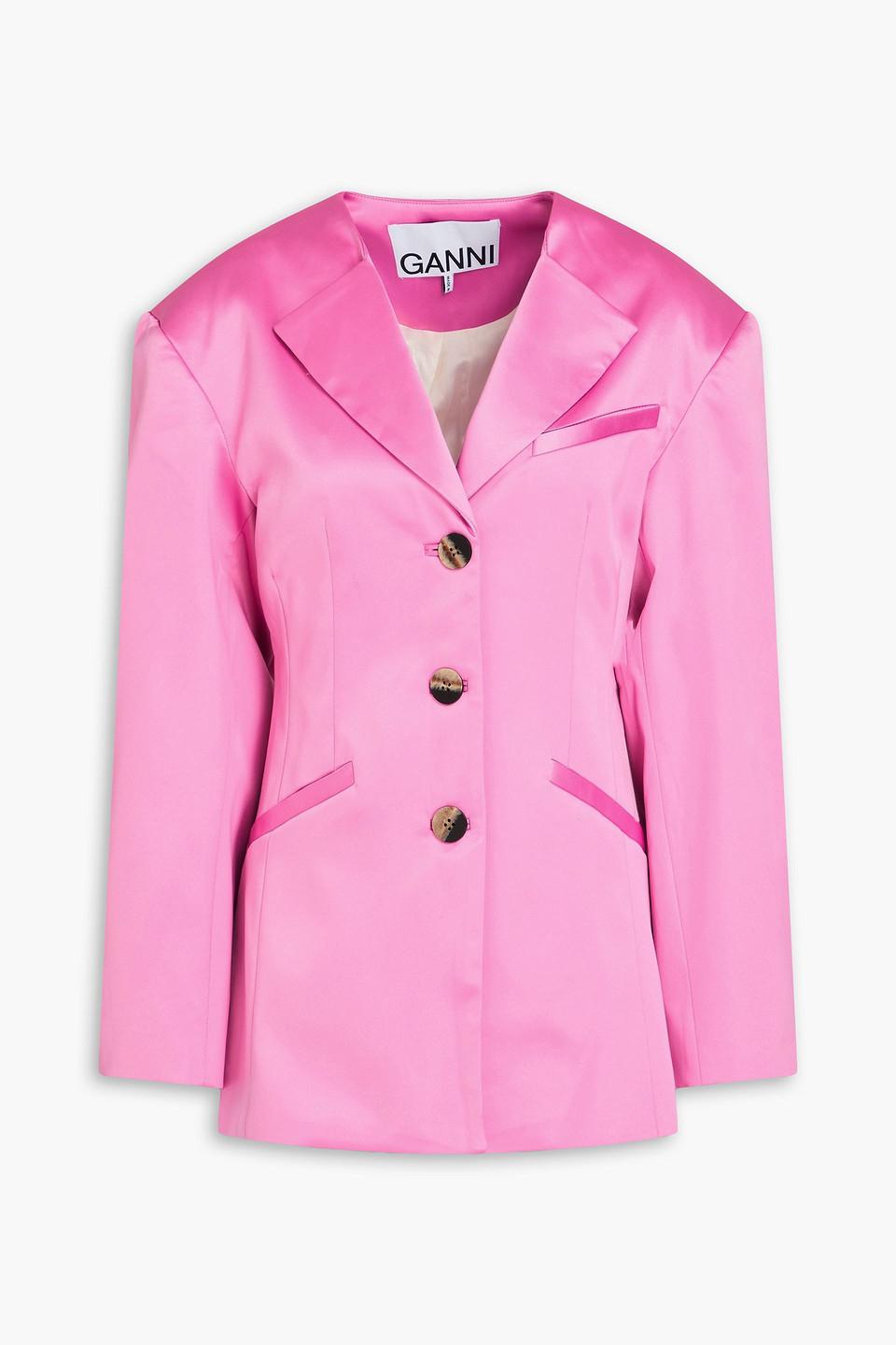 Ganni Satin Blazer in Pink Lyst Canada