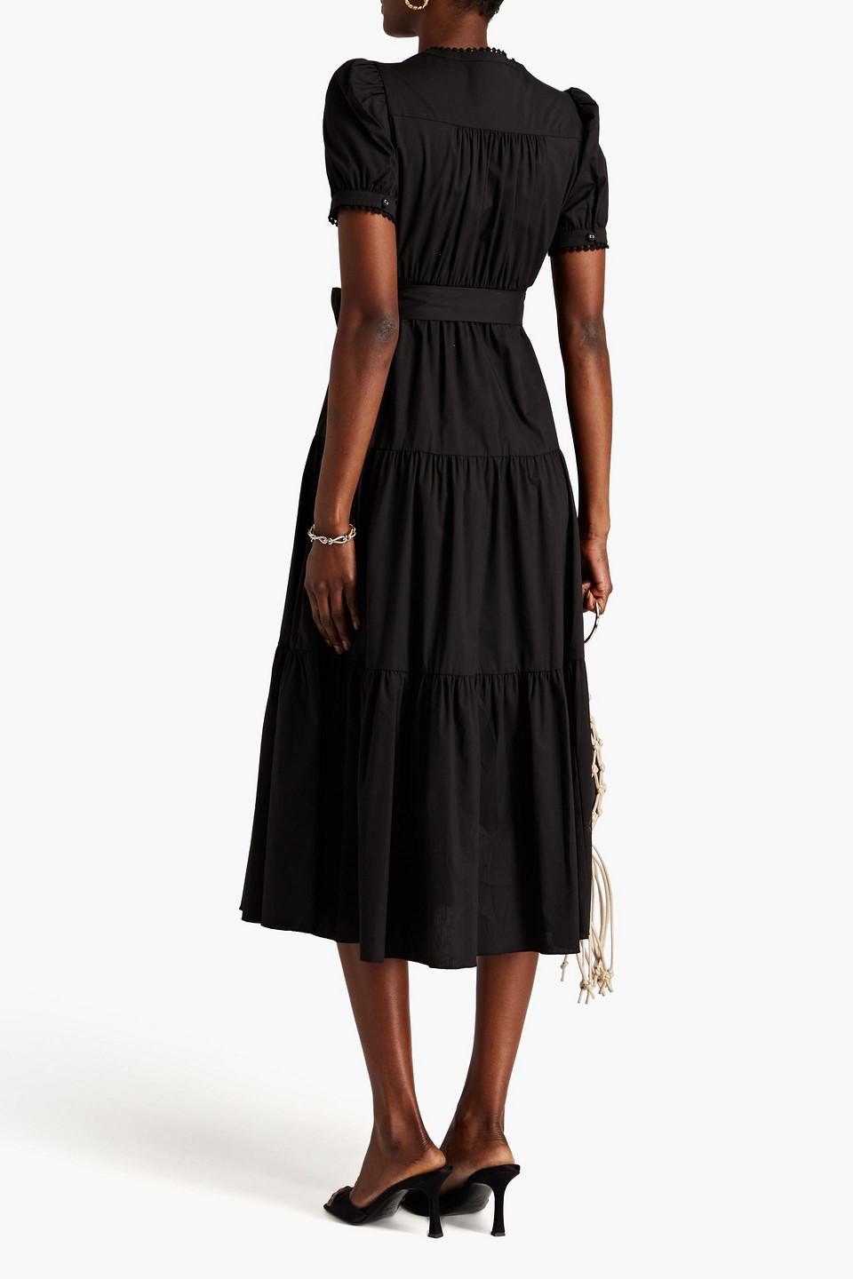Diane von Furstenberg Frankie Belted Tiered Cotton blend Midi Dress in Black Lyst UK