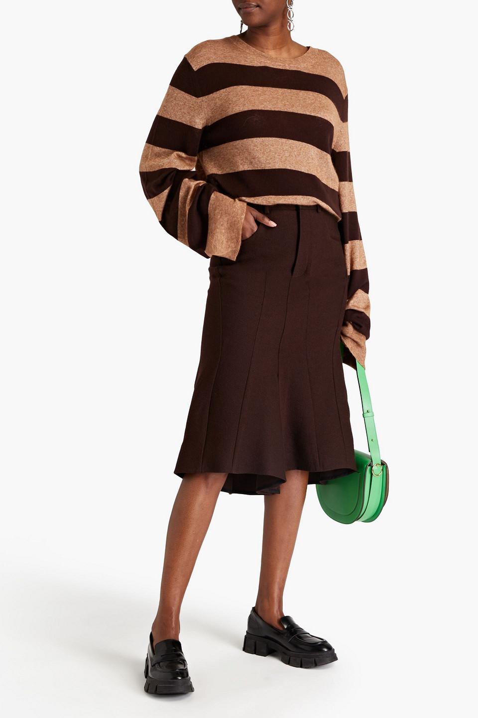 Petar Petrov Fluted Wool And Linen-blend Culottes in Brown | Lyst Canada