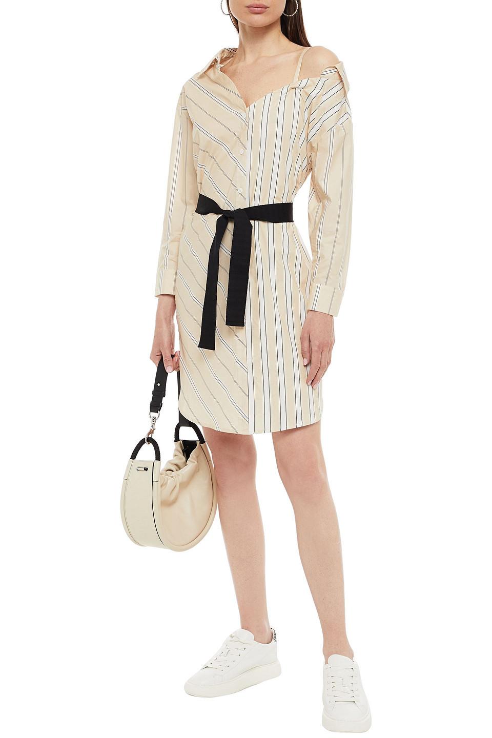 Maje Riavila Striped Cotton-poplin 