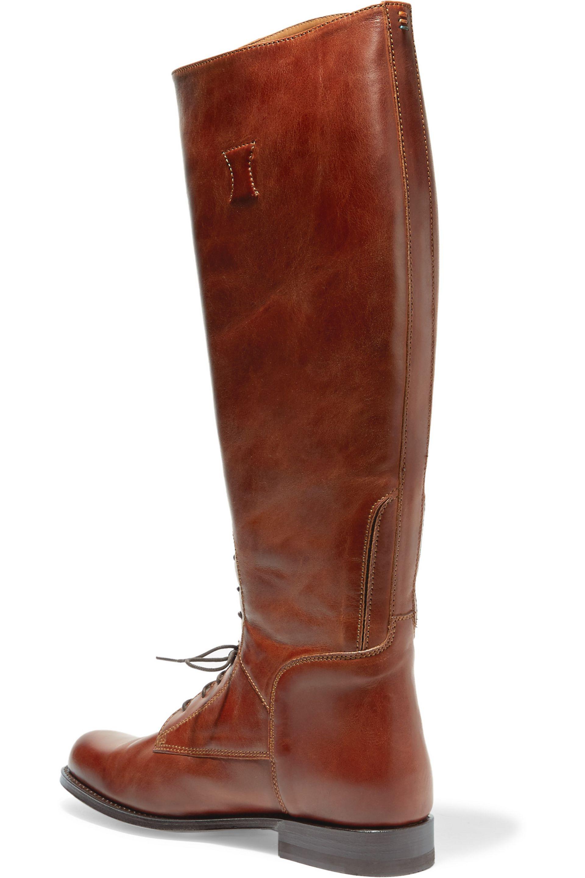 canvas and leather riding boots